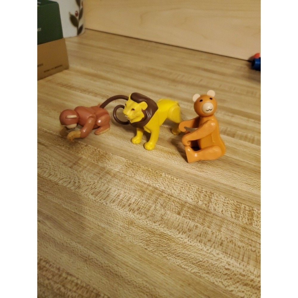 Vintage 1970s Fisher Price Little People Lot of 3 Circus Animals Bear, Lion, Mon